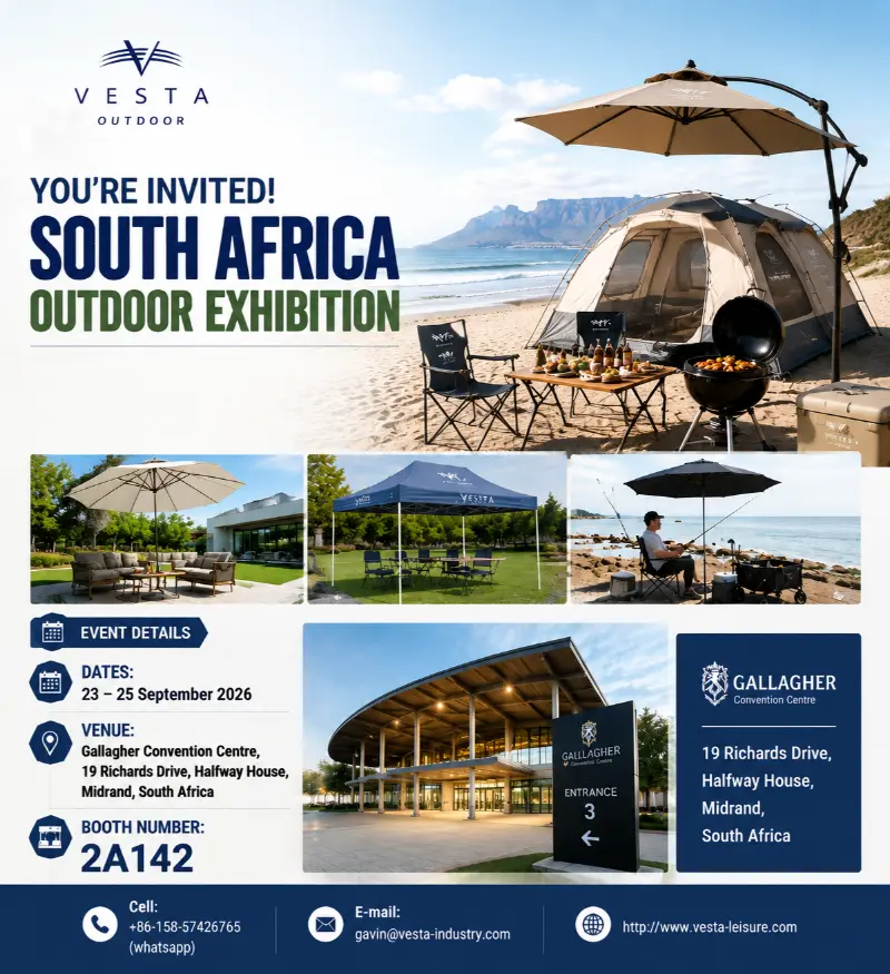 VESTA OUTDOOR จัดแสดงนวัตกรรมโซลูชั่นการใช้ชีวิตกลางแจ้งที่นิทรรศการแบรนด์จีนในแอฟริกาใต้ปี 2026