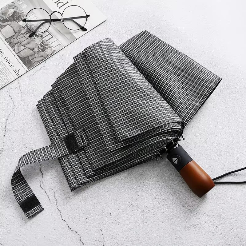 ร่มพับลายสก็อต Houndstooth แบบคลาสสิก