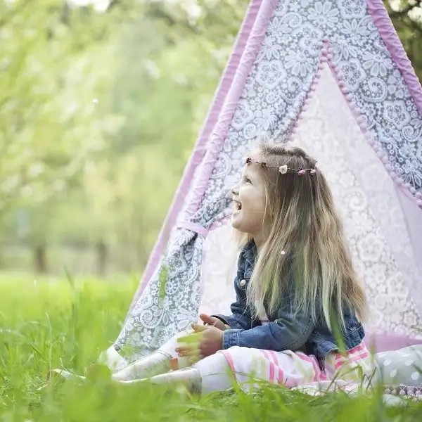 เต็นท์ผ้าฝ้ายพิมพ์ลายสไตล์ Wigwam ของอินเดียสำหรับเด็ก