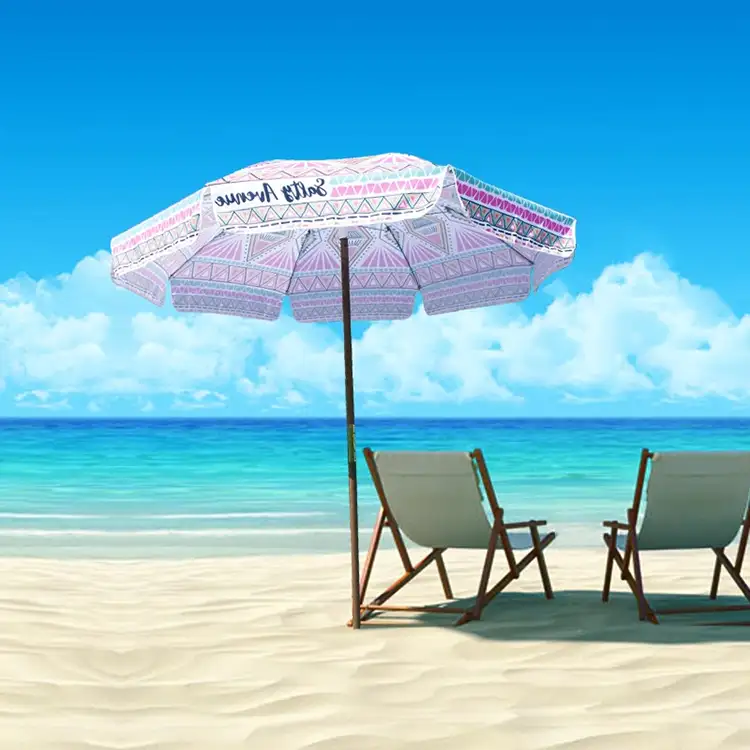 UV Protection ร่มชายหาดไม้ชายหาด